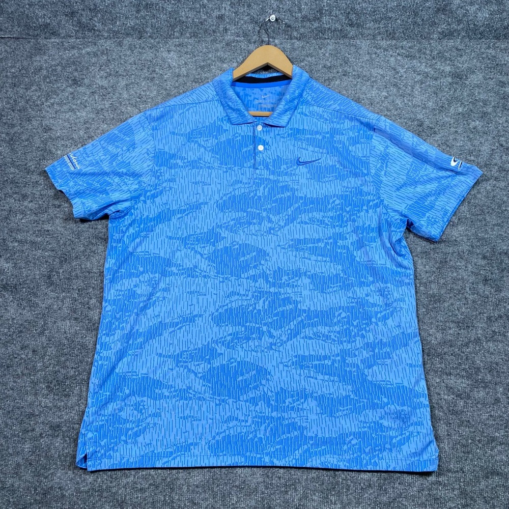 Nike Mens XL Tiger Woods Design El Cardonal Blue Camo Golf Polo BV0478-402